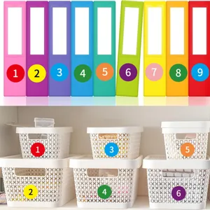 Colored Dot Number Stickers Round Adhesive Classification Labels For Office School Storage Marking Supplies