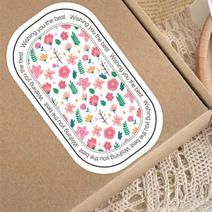 Blumen-Aufkleber Siegel Etiketten fuer Geschenkboxen Verpackung und Dekoration.