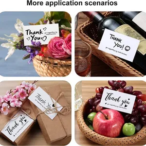Minimalistische weiße Dankeskarten für Geschenkverpackungen und kleine Geschäftsdekorationen.