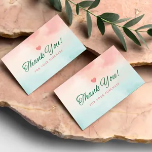 Thank you cards for business packaging gift inserts 50pcs pastel watercolor floral design