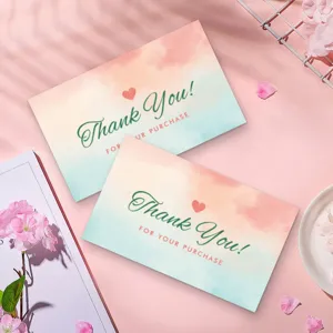 Watercolor thank you cards for gifts, cute floral greeting insert cards main view