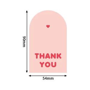 Pink Thank You sticker roll label sealing sticker decorative labels 90x54mm packaging decal