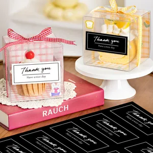Baking thank you stickers roll for gift box packaging, sealing labels and handmade crafts.
