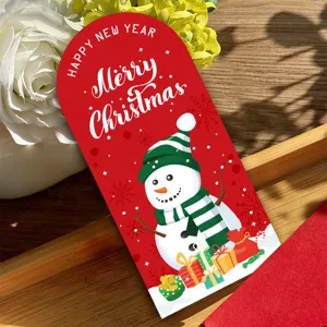 Christmas snowman sticker sealing label holiday gift box decorative sticker red design.