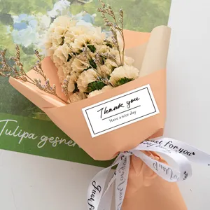 Thank you sticker for gift box packaging, square baking seal sticker, handmade present label.