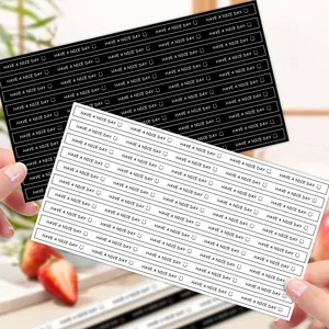 Long strip English decorative stickers, self-adhesive baking cake roll and coffee cup labels.
