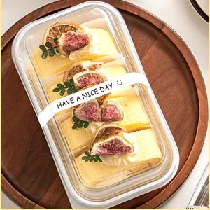 Adesivi di Sigillatura per Imballaggio di Dessert a Striscia Lunga Scatola da Forno Etichette Autoadesive Tazza da Caffè Etichette Decorative Inglesi