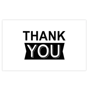 Minimalist white thank you cards stickers for gift packaging and business packing supplies 50pcs
