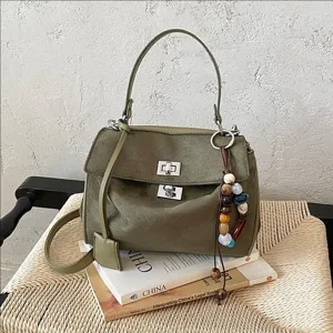 Retro PU Leder Handtasche Für Damen Große Kapazität Umhängetasche Unterarmtasche Mit Metallschloss Birkin Stil Alltag Pendeln Tote Bag