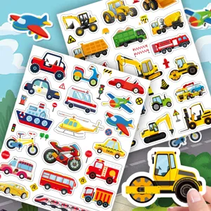 Kids Cartoon Traffic Vehicle Animal Dinosaur Ocean Panda Sticker Set Waterproof PVC Scrapbook Diary Water Bottle Decorative Decals