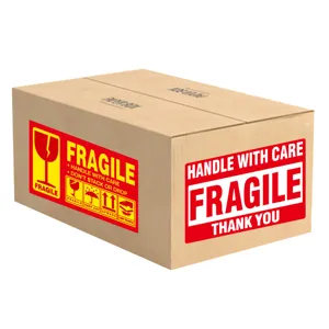 Fragile warning sticker roll packaging box handle with care adhesive labels for shipping use