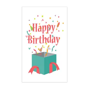 Carte de vœux d'anniversaire créative avec boîte-cadeau, idéale pour les décorations.