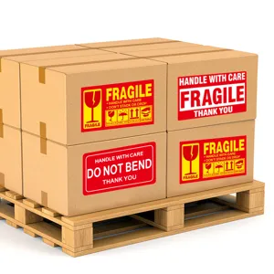 Fragile warning labels handle with care stickers do not bend packing stickers for shipping boxes