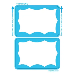 Bedruckbare selbstklebende Etiketten mit dekorativem blauem Bogenrand für Drucker.