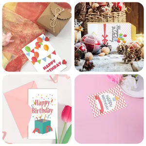 Lot de 50 cartes de vœux d'anniversaire créatives mignonnes déco de fête cadeaux