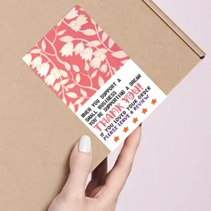 Rectangle thank you sticker seal label for packaging, baking, and gift boxes with floral design.