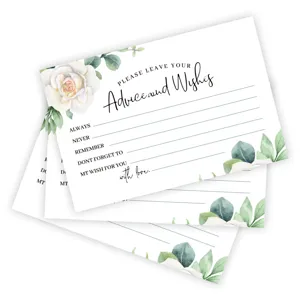 Floral advice and wishes cards for wedding reception table decor and party stationery supplies