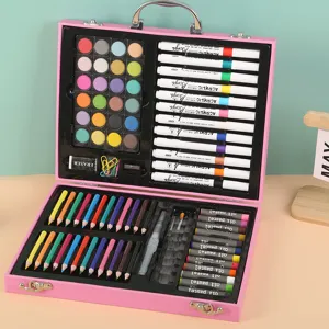 Coffret de dessin 88 pièces avec marqueurs acryliques, pastels à l'huile et crayons de couleur.