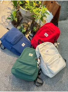Große Kapazität Segeltuch Rucksack Detailansicht lässige Student Schulbuch Tasche.