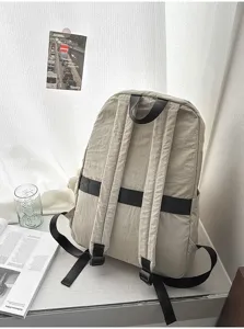 Lässiger Damen Canvas Rucksack, große Kapazität minimalistische Schultasche für Alltag.