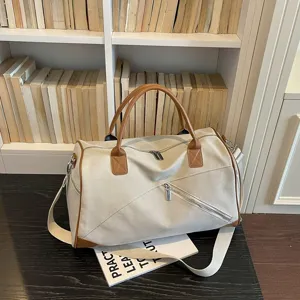 Grand sac de voyage en toile de grande capacité avec bandoulière pour femme léger sac de sport