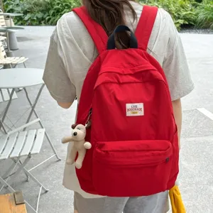 Große Kapazität Segeltuch Rucksack für Damen, lässige Schultasche, leichter Reiserucksack