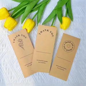Kraft paper thank you cards packaging belly bands decorative gift sealing labels tags set