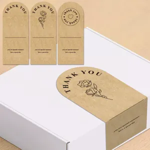 Kraft paper sealing sticker thank you labels for gift packaging box decoration and sealing.