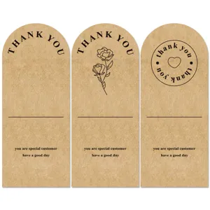 Kraft paper thank you stickers arch gift packaging seal tags for small business decoration