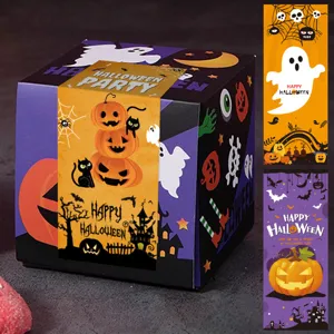 Caja de regalo Halloween pegatinas de sellado calabaza fantasma etiquetas fiesta