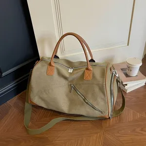 Grand sac de voyage en toile pour femme, sac de sport léger fourre-tout week-end.