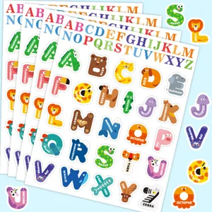Autocollants Alphabet Anglais Animaux Dessin Animé Autocollants Récompense Éducatifs Apprentissage Pour Enfants Maternelle Fournitures Scolaires