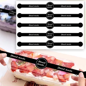 Handmade Baking Sealing Stickers Copperplate Paper Adhesive Labels For Bakery Cake Box DIY Decor Packaging