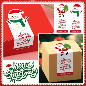 Pegatina de Dibujos Animados de Navidad Etiqueta de Sellado de Caja de Regalo Festiva Pegatina Adhesiva Decorativa Para Decoración de Fiesta