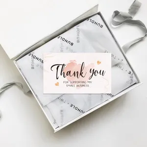 Pink watercolor thank you cards for small business packaging, gift decoration, 50 pcs pack.