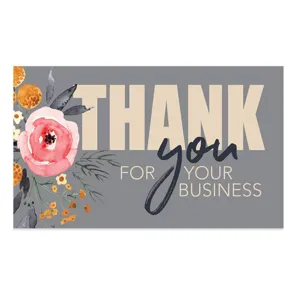 50pcs Pink Floral Thank You Cards Gift Packaging Insert Decorative Cards for Holiday Party