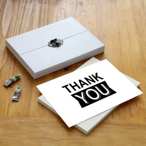Minimalist thank you cards set with gift box, perfect for gift decoration and messages.