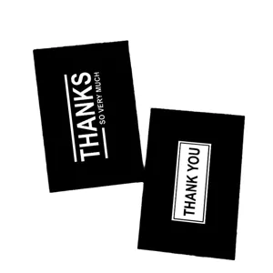 50 Pcs Pack Black Minimalist Thank You Cards Blank Gift Notes Postcards Decor Set