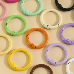 Kleurrijke zinklegering veerringen 23mm metalen O-ringen voor DIY sleutelhanger sieraden maken.