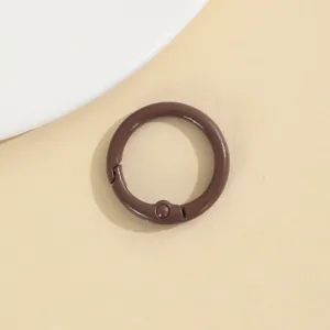 Bruine zinklegering veerring 23mm ronde karabijnhaak DIY sieraden accessoires sleutelhanger