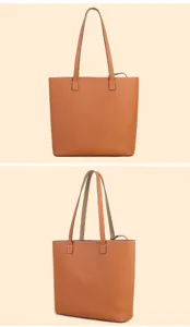 Premium leather tote bag for women, large capacity shoulder bag, stylish casual daily totes.