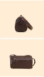 Genuine leather barrel bag mini pillow crossbody bag for women casual commute chic shoulder bag