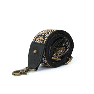 Correa de repuesto bordada estilo étnico, bandolera ancha ajustable para bolsos de mujer.