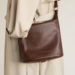 Women's Large Capacity Casual Soft Leather Underarm Bag Urban Minimalist Tote Shoulder Bag Daily Commuting Handbag