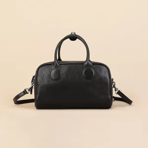 Women Boston Bag Vintage PU Leather Top Handle Crossbody Shoulder Bag Retro Pillow Bag Casual Handbag Daily Purse