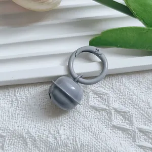 Grey metal bell pendant with spring clasp, perfect for DIY bag charms and key ring dec.