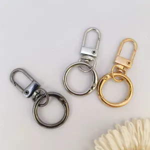 Zinklegering sleutelhanger set met zilveren en gouden veerringen voor knutselen.