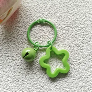 Groene acryl holle ster bel ronde sleutelhanger schattige tas hanger accessoires