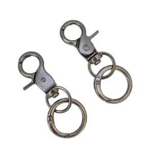 Juego de mosquetones giratorios de aleación de zinc para accesorios de bolsos y dijes de juguetes.