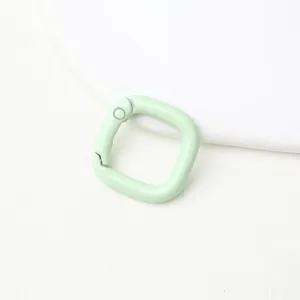 Lichte groene vierkante veergesp metaal tas accessoire sleutelhanger haak DIY hardware